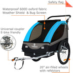 Tiggo S2 Kinderanhänger mit Federung Jogger 2 in 1 Kinder Buggy fahrradanhänger Anhänger 360° Drehbar