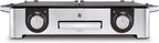 WMF Lono Master-Grill, Elektrogrill, 50x28 cm, Elektrogrill Tischgrill mit Windschutz und Auffangschale, Outdoorzertifiziert für Barbecue, 2 getrennt regulierbare Grillflächen, 2400 W, edelstahl matt