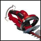 Einhell Elektro-Heckenschere GE-EH 7067 (700 W, Messer aus  geschnittenem u. diamantgeschliffenem Stahl, Metallgetriebe, Stoschutz, inkl. Kcher)