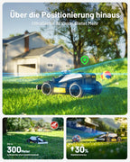MAMMOTION LUBA 2 AWD 3000X Mähroboter ohne Begrenzungskabel, NetRTK+Vision, Keine RTK-Antenne erforderlich, Auto-Kartierung, Empf. 3000m², Max. 3600m², mit 4G-Modul, 80% Steigung