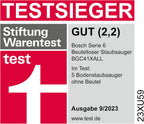 Bosch Staubsauger beutellos Serie 6 BGC41X36, Bodenstaubsauger, ideal für Allergiker, Hygiene-Filter, Bodendüse für Parkett, Teppich, Fliesen, Starke Saugleistung, leise, 700 W, blau