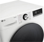 LG W4WR7096YB, Klasse D, Frontlader-Waschtrockner 9 - 6 kg, 62 x 60 x 85 cm, Wi-Fi, AI Direct Drive, Tiefenreinigung mit Dampf, TurboWash 360, Große Kapazität, Außentür aus gehärtetem Glas, Weiß