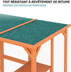 Enclos extérieur – 168 x 82 x 166,5 cm – en Bois de Sapin et avec Grillage – Parc pour Chat résistant aux intempéries – avec 6 Zones de Repos – Félins