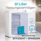 Heinrich´s Gefrierschrank 61Liter -18°C Freezer, 3x Gefrierschublade, 7 Stufen Temperaturregler, Airflow, wechselbarer Türanschlag weiß