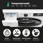 Bomann Machine à laver | 7kg | max 1400 tours | Garantie moteur 10 ans | Moteur inverter efficace, silencieux et durable | 15 programmes | Présélection du temps de fin | Affichage LED | Machine à