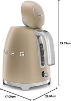 Smeg, 2x2 TSF01CREU -Toaster, 2 Schlitze für 2 Scheiben, 6 Vergoldungsniveaus, Heizfunktion, Abtau- und Bagel- Funktion, Sammelschublade, 950W, Creme