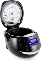 Yum Asia Sakura Reiskocher mit Keramikschale und Advanced Fuzzy Logic (8 Tassen, 1,5 Liter), 6 Reiskochfunktionen, 6 Multikocherfunktionen, Motouch LED-Display, 220-240V EU (schwarz und silber)