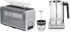 WMF Lono Toaster Glas mit Brtchenaufsatz, 2 Scheiben, XXL, motorisierte Toastaufnahme, Aufwrm-Funktion, 7 Brunungsstufen, Toaster edelstahl matt