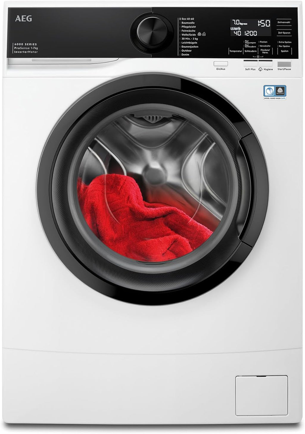 AEG L6FBG51470 Waschmaschine / Serie 6000 mit ProSense / Testsieger der Stiftung Warentest / 7,0 kg / Leise / Mengenautomatik / Nachlegefunktion / Kindersicherung / Wasserstopp / 1400 U/min