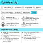 HP Color LaserJet Pro MFP 3302fdwg Multifunktions-Farblaserdrucker, Fax, Automatischer beidseitiger Druck, Touchscreen, Wi-Fi, Ethernet, USB, HP Wolf Pro Security