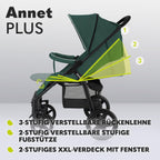 LIONELO Annet Plus Buggy bis 22 kg mit Liegefunktion, Kinderwagen klein zusammenklappbar mit Zubehör, Eva-Schaum-Räder, Moskitonetz, Fußdecke Getränkehalter, Korb