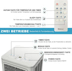 SHINCO Mobile Klimaanlage mit Abluftschlauch, 3-in-1Klimaanlage mit Luftentfeuchter&Ventilator, 7000BTU, 2,05 kW, Mobiles Klimagert mit Schlafmodus, Timer und Montagematerial, Rume bis 54m