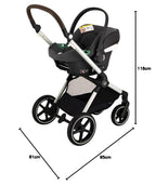 CYBEX Gold Kinderwagen EOS Lux 2-in-1, Reisesystem, Ab Geburt bis 22 kg (ca. 4 Jahre), Moon Black