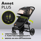 LIONELO Annet Plus Buggy bis 22 kg mit Liegefunktion, Kinderwagen klein zusammenklappbar mit Zubehör, Eva-Schaum-Räder, Moskitonetz, Fußdecke Getränkehalter, Korb