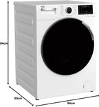Beko B3WFU58415W1 b300 Waschmaschine, 8 kg, Waschvollautomat, Restzeitanzeige, Schleuderwahl, 1400 U/min, Dampffunktion, AddXtra-Nachlegefunktion, Bluetooth, Hygiene+ allergikergeeignet, Weiß