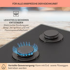 Klarstein Gasherd, Einbau-Gasherd für Propan Gasflasche, Gaskochfeld 4 Flammig, Gasherd für Küche, Camping & Wohnmobil, 8000 W Kochplatte, LPG Gaskocher, Herdplatte für Propangas, Edelstahl Gas-Herd