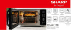 Sharp RCA271TB 5-in-1 Airfry-Mikrowelle 900W, Grill 1000 W, Heißluft & AirFry-Funktion, Konvektion 2100W, 27 L, 28 Autom.pr., Gewicht und zeitgesteuertes Auftauen, Schwarz