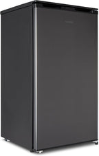 MEDION Kühlschrank mit Eiswürfelfach (90L Gesamt-Nutzinhalt 80L Kühlteil 10L Eiswürfelfach, transparente Gemüseschublade, freistehend, wechselbarer Türanschlag, höhenverstellbare Füße, MD37690) grau