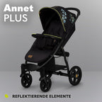 LIONELO Annet Plus Buggy bis 22 kg mit Liegefunktion, Kinderwagen klein zusammenklappbar mit Zubehör, Eva-Schaum-Räder, Moskitonetz, Fußdecke Getränkehalter, Korb