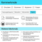 HP Color LaserJet Pro MFP 3302fdwg Multifunktions-Farblaserdrucker, Fax, Automatischer beidseitiger Druck, Touchscreen, Wi-Fi, Ethernet, USB, HP Wolf Pro Security