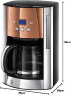 Russell Hobbs Toaster [für 2 Scheiben] Luna Edelstahl Kupfer (extra breite Toastschlitze, inkl. Brtchenaufsatz, 6 Brunungsstufen + Auftau- & Aufwrmfunktion, 1550W) 24290-56