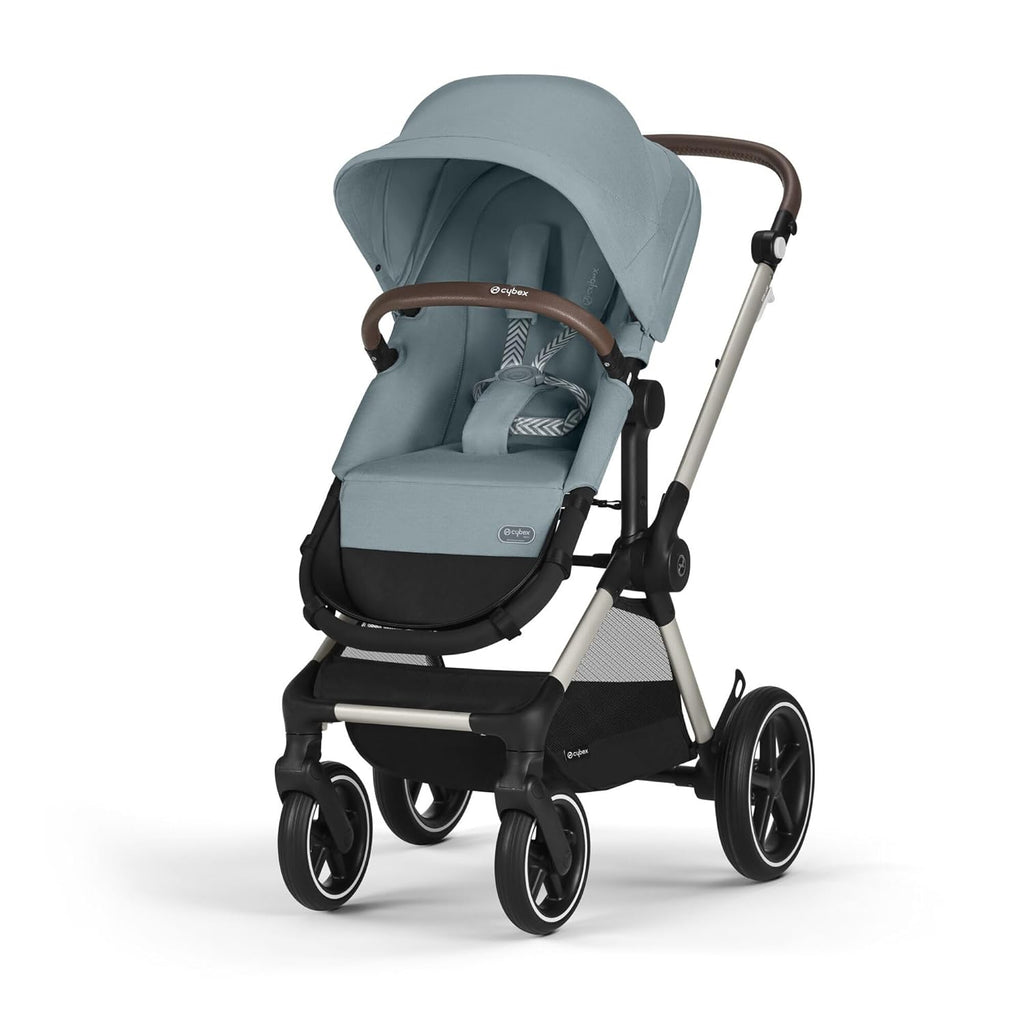 CYBEX Gold Kinderwagen EOS Lux 2-in-1, Reisesystem, Ab Geburt bis 22 kg (ca. 4 Jahre), Moon Black