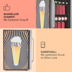 Klarstein Kühlschrank 70L, Kleiner Kühlschrank mit Herausnehmbaren Ablagen, Leiser Mini Kühlschrank mit Glastür & LED, Getränkekühlschrank Klein, Outdoor Geeignet, Biersafe für Flaschen, 0-10°C