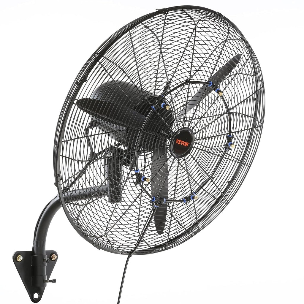 VEVOR Nebelventilator, 61,6 cm oszillierender, wasserdichter Ventilator, 3 Geschwindigkeiten, 7000 CFM, gewerblicher oder privater Ventilator zur Kühlung von Lagerhäusern, Gewächshäusern, Werkstätten