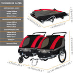Tiggo S2 Kinderanhänger mit Federung Jogger 2 in 1 Kinder Buggy fahrradanhänger Anhänger 360° Drehbar