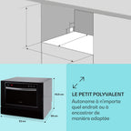 Mini Lave Vaisselle de Table de 8 Couvert,Silencieux,6 Programmes de Lavage,Portable,Facile à Installer pour la Maison et Bureau -