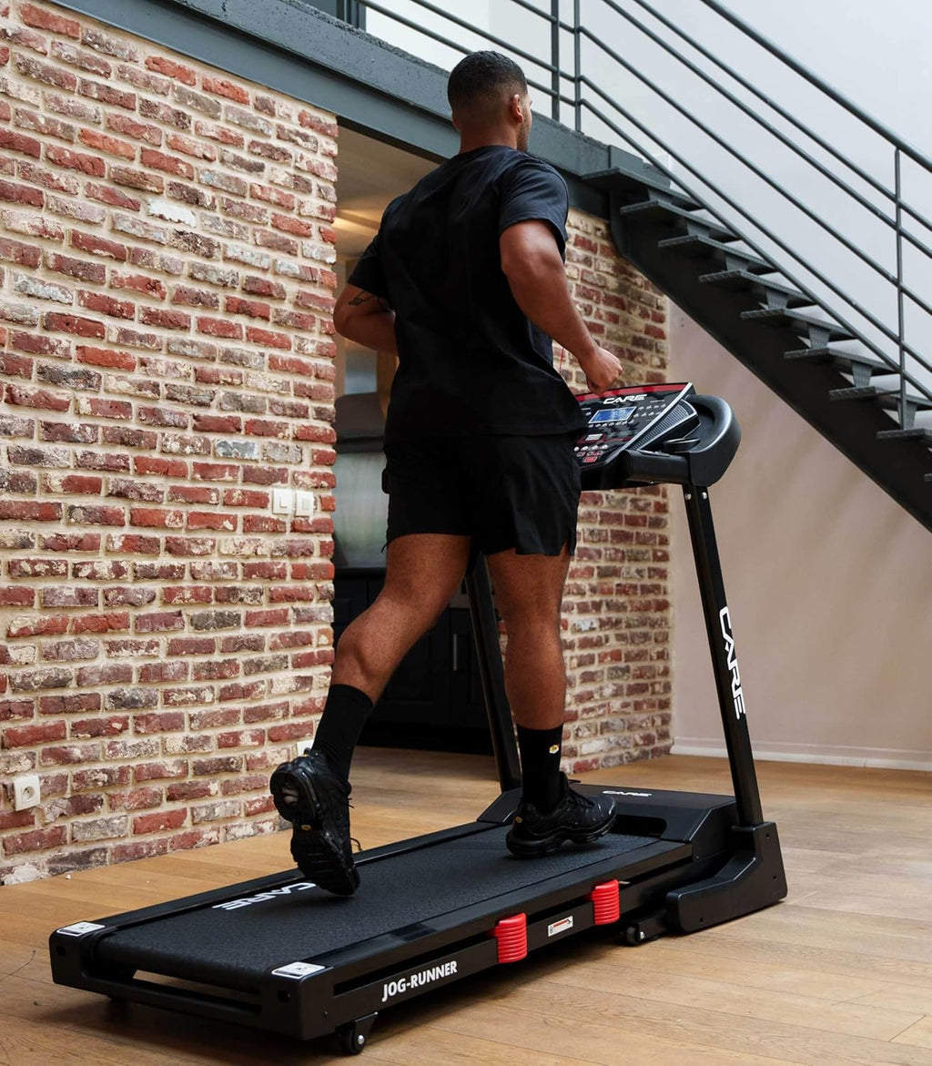 '- Tapis de Course Connecté Jog Runner - Tapis de Marche Électrique Inclinable et Pliable - Jusqu'à 18km/h - 18 Niveaux d'Inclinaison - 25 Programmes