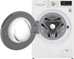 LG W4WR7096YB, Klasse D, Frontlader-Waschtrockner 9 - 6 kg, 62 x 60 x 85 cm, Wi-Fi, AI Direct Drive, Tiefenreinigung mit Dampf, TurboWash 360, Große Kapazität, Außentür aus gehärtetem Glas, Weiß