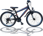 Talson 24 Zoll Mountainbike Fahrrad MIT GABELFEDERUNG & Beleuchtung 21-Gang Faster BBO