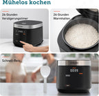 COSORI Reiskocher, Multikocher mit 17 Programme, Rice Cooker 1,8 L, Fuzzy-Logik, Dampfgarer mit Edestahleinsatz, Rezeptbuch, Slow Cooker, Premium Innentopf, Warmhaltefunktion, Timer, Schwarz