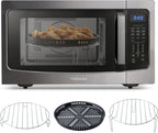 TOSHIBA 4-in-1 ML-EC42P(SS) Countertop Microwave Oven, Smart Sensor, Convection, Air Fryer Combo, Mute Function, Position Memory 13.6" Turntable, 1.5 Cu Ft, 1000W, Silver