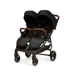 Venus Max Doppel kinderwagen - geeignet von Geburt bis 15 kg (ca. 3 Jahre), kompakter, leichter, faltbarer Zwillingskinderwagen, inklusive Regenschutz und Fußwärmer (Biscuit)
