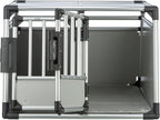 TRIXIE Hunde-Transportbox, Aluminium, L: 92 x 64 x 78 cm, grafit, rutschfste Liegematte, Klettleiste am Boden, Sicherheitsverschluss, stabil und geruscharm, hochgeschlossene Wnde - 39338
