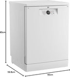 Beko BDFN26420W b300 freistehender Geschirrspüler, unterbaufhig, Platz für 14 Magedecke, Pro  Inverter Motor, TrayWash, HygieneIntense, 6 Programme, WaterSafe+, Wei