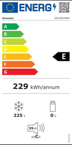 Siemens GS58NDWDP, iQ500 Freistehender Gefrierschrank, 191 x 70 cm, 366 L, noFrost, bigBox, LED-Innenbeleuchtung, superFreezing, varioZone für anpassbaren Gefrierraum, freshSense