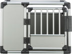 TRIXIE Hunde-Transportbox, Aluminium, L: 92 x 64 x 78 cm, grafit, rutschfste Liegematte, Klettleiste am Boden, Sicherheitsverschluss, stabil und geruscharm, hochgeschlossene Wnde - 39338