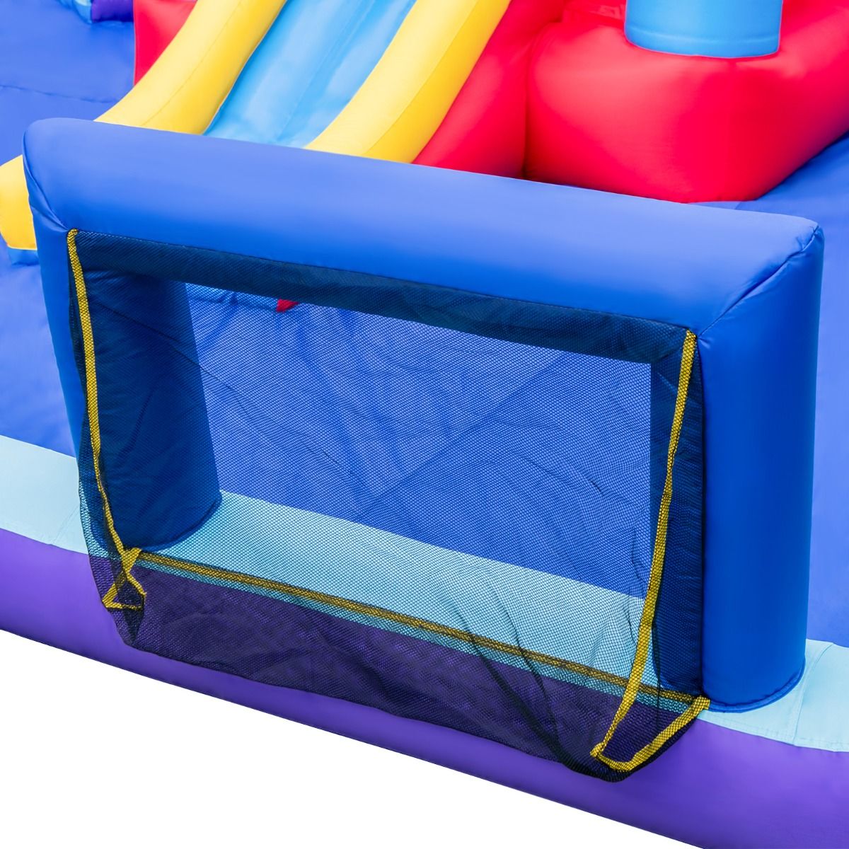 Château Gonflable à Toboggans Aquatiques Thème de La Fusée pour Enfants Piscine Zone de Saut Pistolet à Eau Escalade Souffleur de 850 W Multicolore