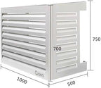 Qventi Abdeckung für Klimaanlage - Anthrazit/Grau - Aluminium - Schutzgitter - Verkleidung - Einfache Montage - Größe S - Außenmaße (LxBxH): 100 x 50 x 75 cm