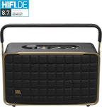 JBL Authentics 200 Smart Home Lautsprecher – 70er Jahre Retro-Design Bluetooth Box – Mit Quadrex Grill, Google Assistant, Alexa, AirPlay und JBL One App – Schwarz