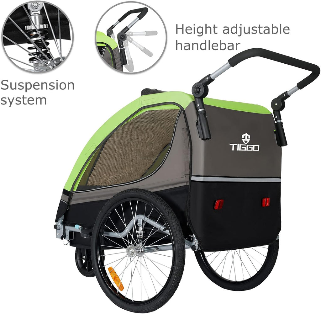 Tiggo S2 Kinderanhänger mit Federung Jogger 2 in 1 Kinder Buggy fahrradanhänger Anhänger 360° Drehbar