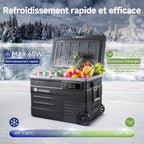 45L Glacière à Compresseur,Glaciere Électrique -20℃ à 20℃,Frigo Camion APP&Bouton Contrôle,12/24V DC et 100-240V AC Glaciere Camping Pour Voiture,Camion,Bateau et Prise De Courant -