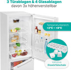 Bomann® Kühlgefrierkombination, 269 L Nutzinhalt - Kühlen: 198 L | Gefrieren: 71 L, Energiesparend, leise 39 dB, LED, wechselbarer Türanschlag, Höhe:180 x Breite: 55 x Tiefe: 55.8 cm - KG 184.1 weiß