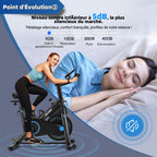 Velo d Appartement Silencieux avec Résistance Magnétique Réglable, Vélo d'appartement avec APP, Vélo d'exercice Moniteur LCD, Siège Confortable, Pour Entraînement Cardio, Capacité 160KG