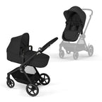 CYBEX Gold Kinderwagen EOS Lux 2-in-1, Reisesystem, Ab Geburt bis 22 kg (ca. 4 Jahre), Moon Black