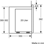 Siemens BF525LMB1 iQ500, Einbau-Mikrowelle, 59 x 38 cm, 800W, 20L Garraum Edelstahl, 25,5 cm Drehteller, touchControl Bedienung, Hydrolytische Reinigungshilfe, cookControl 7 Automatikrogramme, Schwarz