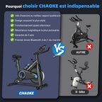 Velo d Appartement Silencieux avec Résistance Magnétique Réglable, Vélo d'appartement avec APP, Vélo d'exercice Moniteur LCD, Siège Confortable, Pour Entraînement Cardio, Capacité 160KG